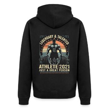 Vintage 2021 Fitness Cadeau D'anniversaire 2021 - Veste à capuche bio Premium Unisexe - noir - Dos - Nico (187cm)