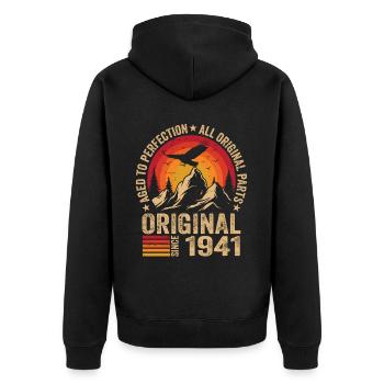 Original 1941 Vintage 1941 Anniversaire 1941 Rétro - Veste à capuche bio Premium Unisexe - noir - Dos - Nico (187cm)