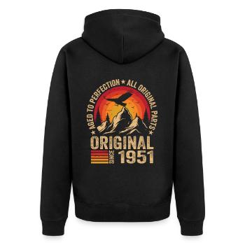 Original 1951 Vintage 1951 Anniversary 1951 Retro - Unisex Premium Organic Zip Hoodie - black - Back - Nico (187cm)