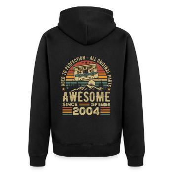 September 2004 Birthday Gift September 2004 - Unisex Premium Organic Zip Hoodie - black - Back - Nico (187cm)