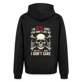 97% You Don’t Like Me, I'm 100% Sure I Dont Care - Veste à capuche bio Premium Unisexe - noir - Dos - Nico (187cm)