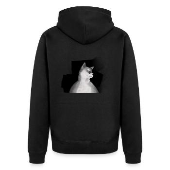Shiba Inu Hund coole Geschenk Idee - Unisex Premium Bio Zip Hoodie - Schwarz - Hinten - Nico (187cm)