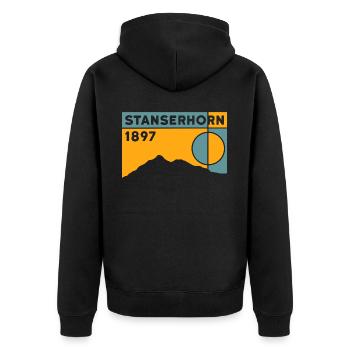 Stanserhorn 1897 Stans randonnée randonnée souvenir - Veste à capuche bio Premium Unisexe - noir - Dos - Nico (187cm)