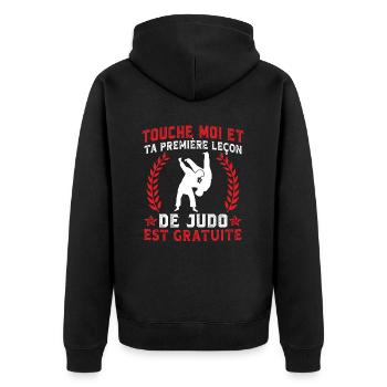 leçon de judo est gratuite - Veste à capuche bio Premium Unisexe - noir - Dos - Nico (187cm)