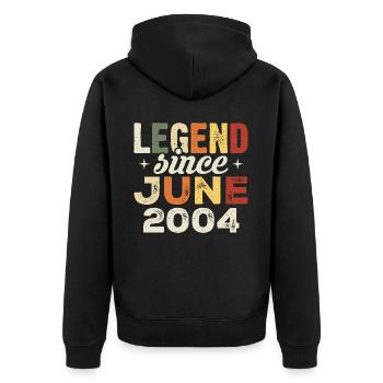 Juin 2004 Cadeau d’anniversaire Juin 2004 Juin 2004 - Veste à capuche bio Premium Unisexe - noir - Dos - Nico (187cm)