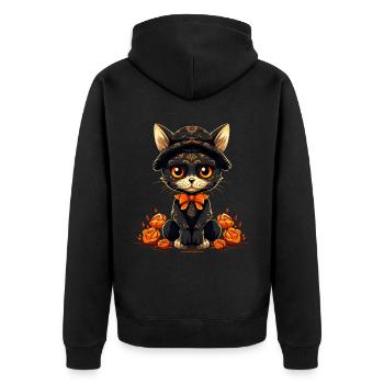 Mexican Cat 8 - Unisex Premium Organic Zip Hoodie - black - Back - Nico (187cm)