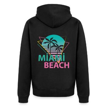 Miami Beach - Veste à capuche bio Premium Unisexe - noir - Dos - Nico (187cm)
