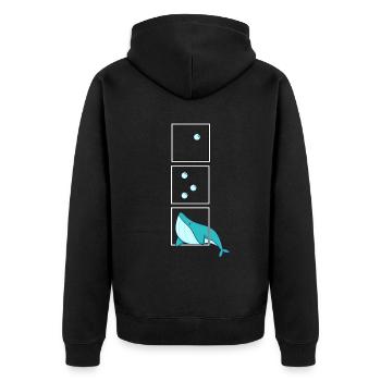 baleine biologiste marin océan océan aqua - Veste à capuche bio Premium Unisexe - noir - Dos - Nico (187cm)