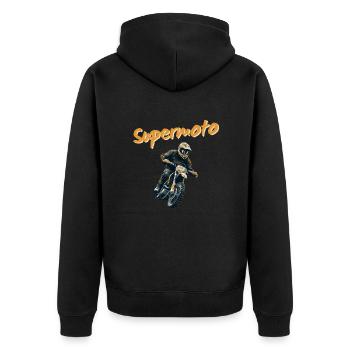 Pilote Supermotard et moto Supermotard cool - Veste à capuche bio Premium Unisexe - noir - Dos - Nico (187cm)