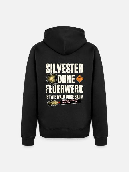 Pyro ohne Feuerwerk - Unisex Premium Bio Zip Hoodie - Schwarz