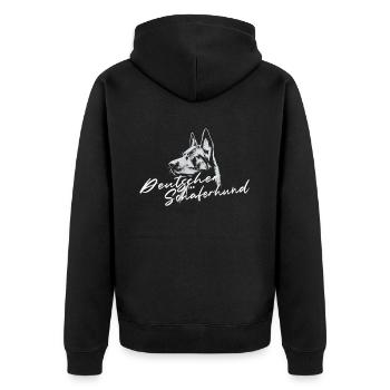 Deutscher Schäferhund IGP Hundesport - Unisex Premium Bio Zip Hoodie - Schwarz - Hinten - Nico (187cm)