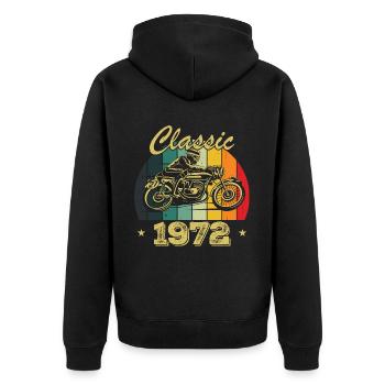 Cadeau D’anniversaire Classique vintage Né en 1972 - Veste à capuche bio Premium Unisexe - noir - Dos - Nico (187cm)