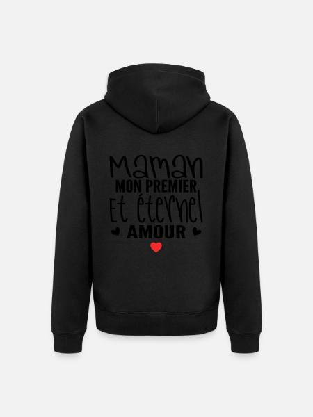 Ewige Liebe Mama Geschenk - Unisex Premium Bio Zip Hoodie - Schwarz