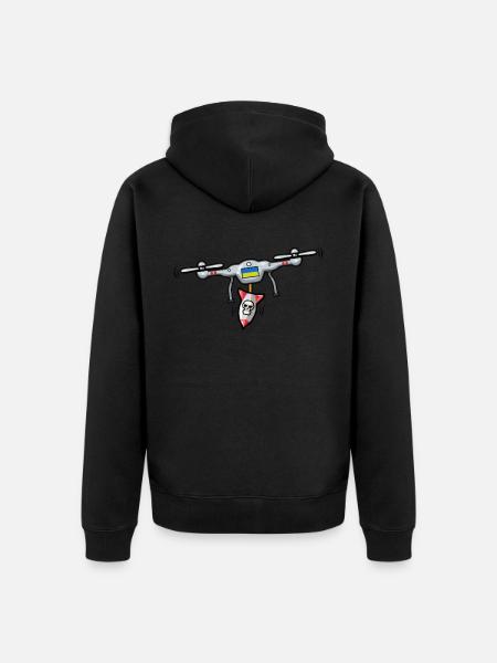 Ukraine Drone Squad - Unisex Premium Organic Zip Hoodie - black
