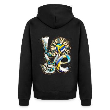 Joueur de volleyball d’amour - Veste à capuche bio Premium Unisexe - noir - Dos - Nico (187cm)