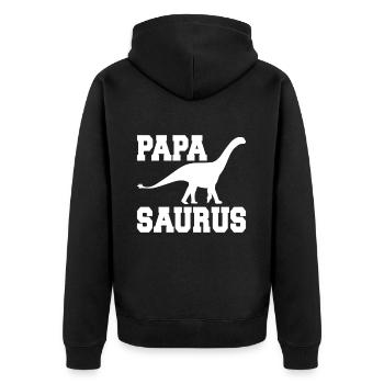 Papasaurus Fête des Pères Dinosaure T-Rex Idée Cadeau - Veste à capuche bio Premium Unisexe - noir - Dos - Nico (187cm)