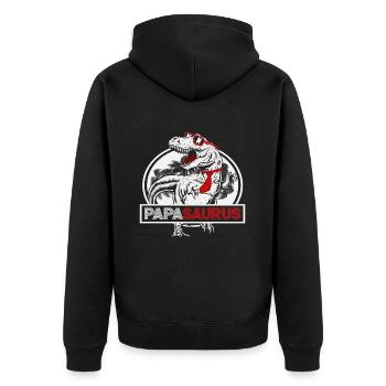 Papasaurus Fête des Pères Dinosaure T-Rex Idée Cadeau - Veste à capuche bio Premium Unisexe - noir - Dos - Nico (187cm)