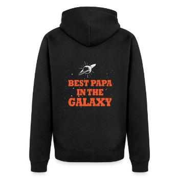 Meilleur papa dans la galaxie - Veste à capuche bio Premium Unisexe - noir - Dos - Nico (187cm)
