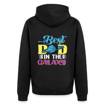 Bester Vater in der Galaxie - Unisex Premium Bio Zip Hoodie - Schwarz - Hinten - Nico (187cm)