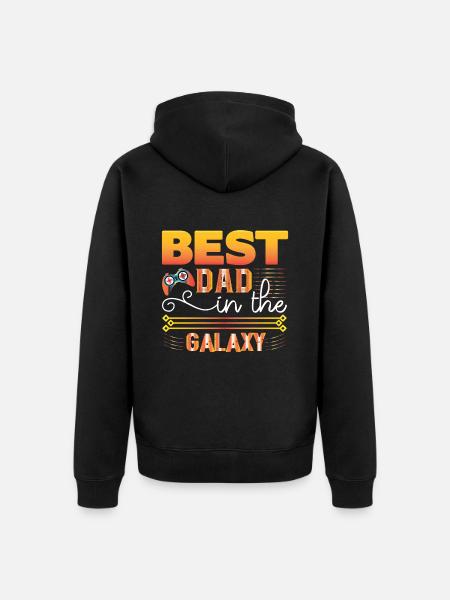 Best Dad in the Galaxy - Unisex Premium Organic Zip Hoodie - black