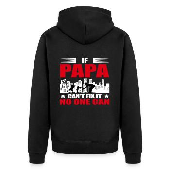 Si ce n’est pas papa peut réparer - Personne ne peut - Veste à capuche bio Premium Unisexe - noir - Dos - Nico (187cm)