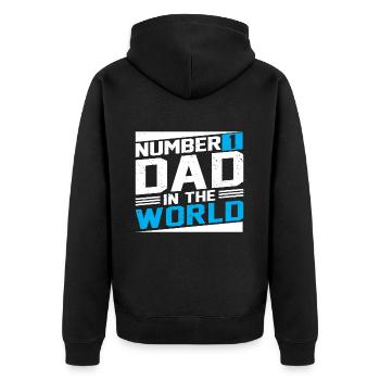 no1 papa du monde - Veste à capuche bio Premium Unisexe - noir - Dos - Nico (187cm)