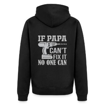 Si ce n’est pas papa peut réparer - Personne ne peut - Veste à capuche bio Premium Unisexe - noir - Dos - Nico (187cm)