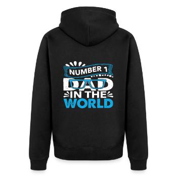 no1 papa du monde - Veste à capuche bio Premium Unisexe - noir - Dos - Nico (187cm)
