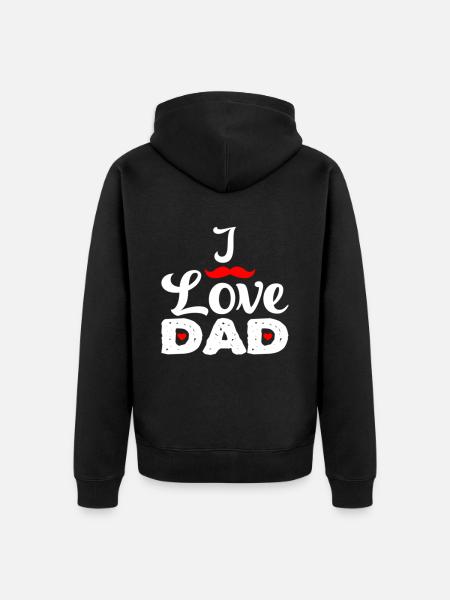 i love dad se - Unisex Premium Organic Zip Hoodie - black