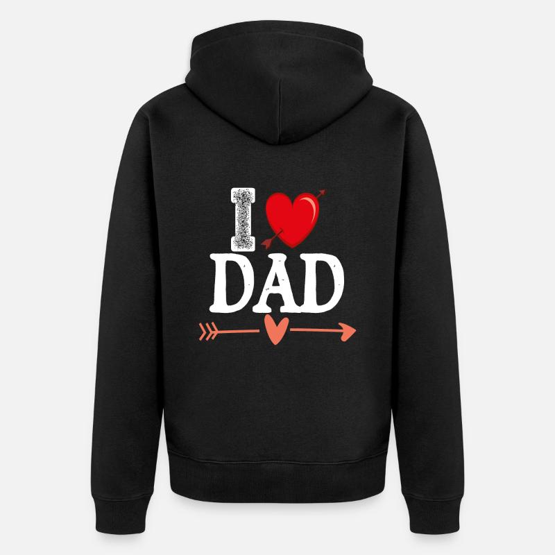 j’aime papa se - Veste à capuche bio Premium Unisexe - noir