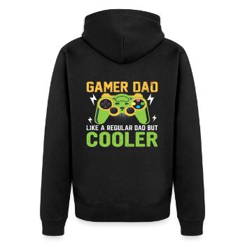 Dear Father - Unisex Premium Organic Zip Hoodie - black - Back - Nico (187cm)