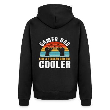 Best Father - Unisex Premium Organic Zip Hoodie - black - Back - Nico (187cm)