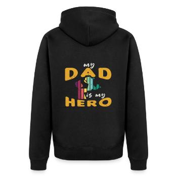 Cadeau de fête des pères de papa - Veste à capuche bio Premium Unisexe - noir - Dos - Nico (187cm)