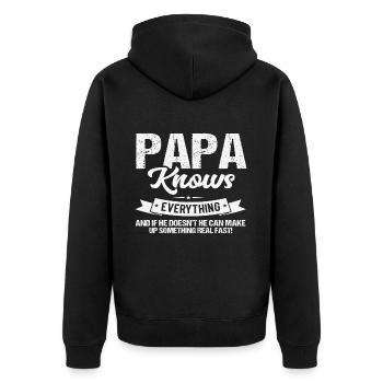 Daddy Dad Gift Dad Dad's Day Birthday - Unisex Premium Organic Zip Hoodie - black - Back - Nico (187cm)