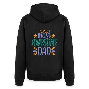 Größter Vater - Vatertag - Unisex Premium Bio Zip Hoodie - Schwarz - Hinten - Nico (187cm)