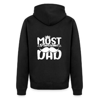 Größter Vater - Vatertag - Unisex Premium Bio Zip Hoodie - Schwarz - Hinten - Nico (187cm)