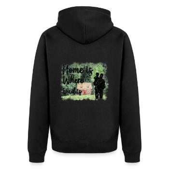 Fête des Pères - Veste à capuche bio Premium Unisexe - noir - Dos - Nico (187cm)