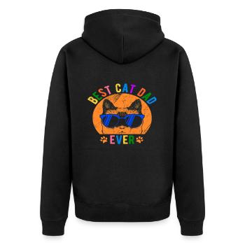 Meilleur chat papa jamais meilleur chat papa chat chaton - Veste à capuche bio Premium Unisexe - noir - Dos - Nico (187cm)