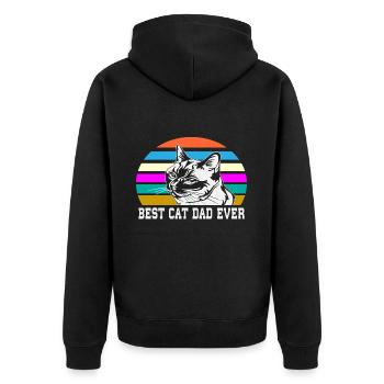 Best cat dad ever best cat dad kitten - Unisex Premium Organic Zip Hoodie - black - Back - Nico (187cm)