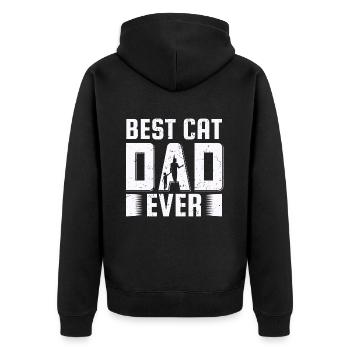 Best cat dad ever best cat dad kitten - Unisex Premium Organic Zip Hoodie - black - Back - Nico (187cm)