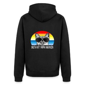 Best cat dad ever best cat dad kitten - Unisex Premium Organic Zip Hoodie - black - Back - Nico (187cm)