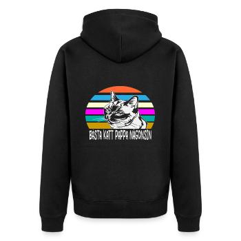 Best cat dad ever best cat dad kitten - Unisex Premium Organic Zip Hoodie - black - Back - Nico (187cm)