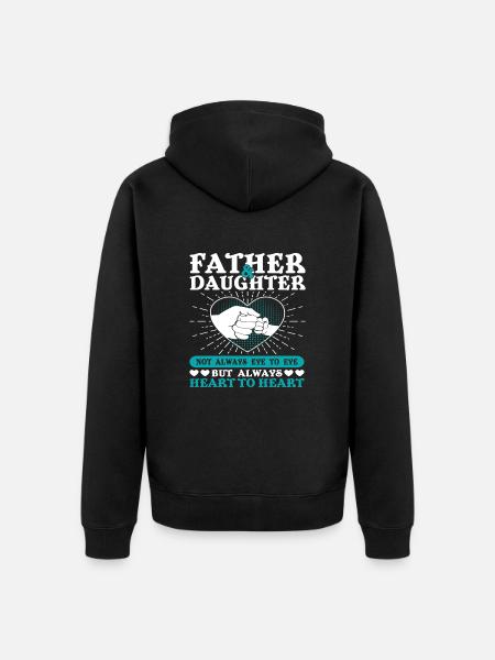 Vater und Tochter - Unisex Premium Bio Zip Hoodie - Schwarz