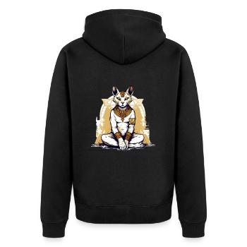 Le dieu chat Egyptien n°3 - Veste à capuche bio Premium Unisexe - noir - Dos - Nico (187cm)