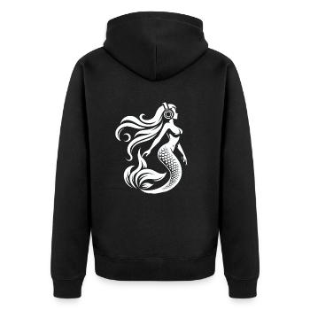 The DJ Mermaid - Unisex Premium Organic Zip Hoodie - black - Back - Nico (187cm)