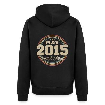Mai 2015 Vintage Nées En Mai 2015 Anniversaire - Veste à capuche bio Premium Unisexe - noir - Dos - Nico (187cm)