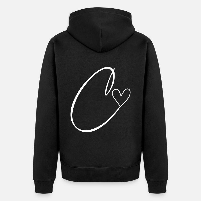 Lettre C Lettre C Calligraphie - Veste à capuche bio Premium Unisexe - noir
