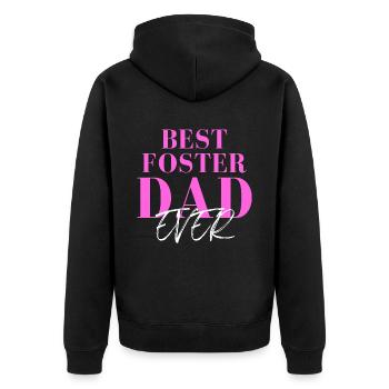 Fête des pères Meilleur père adoptif de tous les temps Papa bonus - Veste à capuche bio Premium Unisexe - noir - Dos - Nico (187cm)