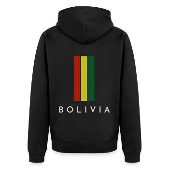 Drapeau bolivien, fierté bolivienne - Veste à capuche bio Premium Unisexe - noir - Dos - Nico (187cm)