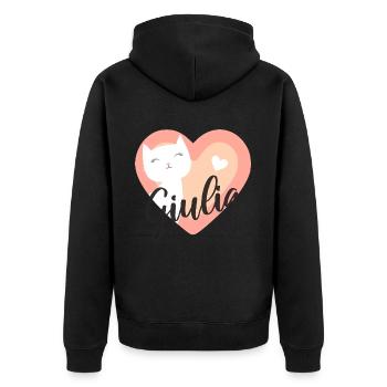 Giulia Name Vorname Kätzchen - Unisex Premium Bio Zip Hoodie - Schwarz - Hinten - Nico (187cm)